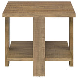 Dawn Square Engineered Wood End Table in Mango Brown