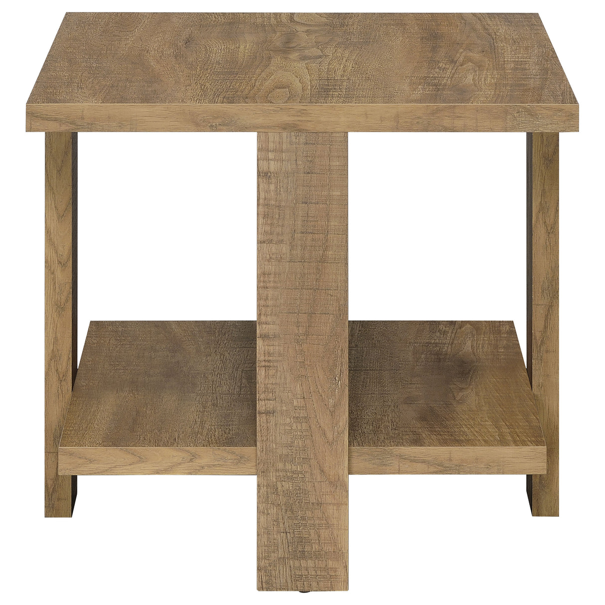 Dawn Square Engineered Wood End Table in Mango Brown
