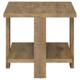 Dawn Square Engineered Wood End Table in Mango Brown