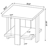 Dawn Square Engineered Wood End Table in Mango Brown