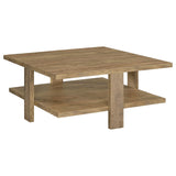 Dawn Square Engineered Wood Coffee Table, Mango Brown