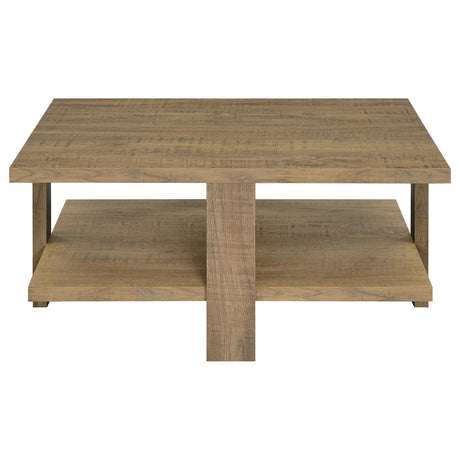 Dawn Square Engineered Wood Coffee Table, Mango Brown