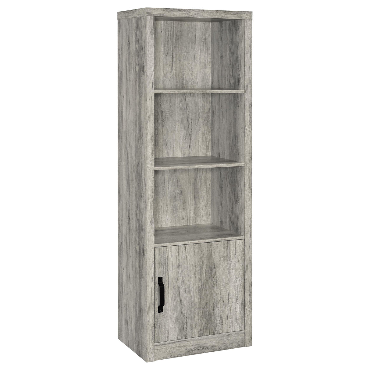 Burke 4-Shelf Media Tower in Grey Driftwood