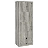Burke 4-Shelf Media Tower in Grey Driftwood