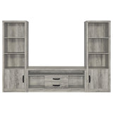 Burke 4-Shelf Media Tower in Grey Driftwood