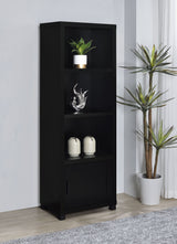 Jupiter 3-Shelf Black Media Tower with Cabinet