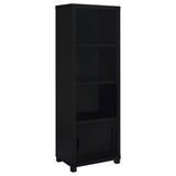 Jupiter 3-Shelf Black Media Tower with Cabinet