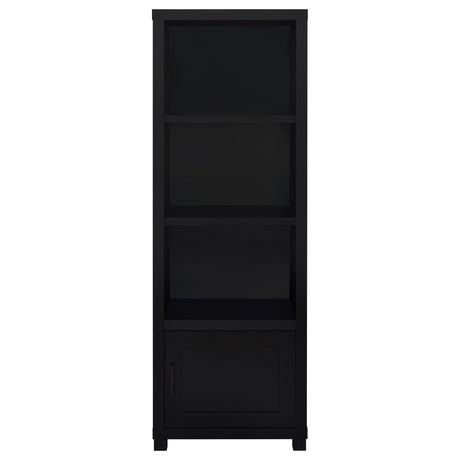 Jupiter 3-Shelf Black Media Tower with Cabinet