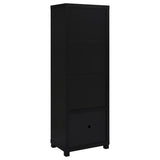 Jupiter 3-Shelf Black Media Tower with Cabinet