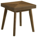 Westerly Square Wood Side End Table in Walnut Brown