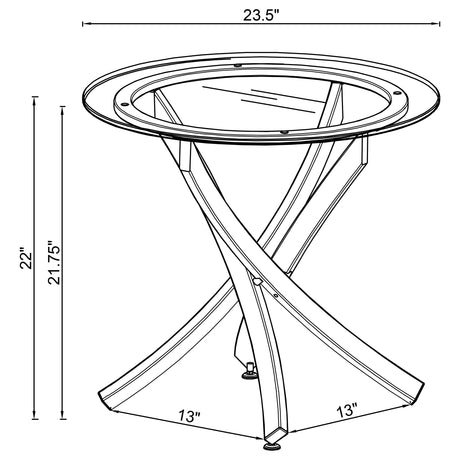 Brooke Round Glass Top Side Table with Rose Brass Metal Base