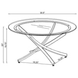 Brooke Round Glass Top Coffee Table with Rose Brass Base