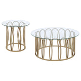 Monett 2-Piece Coffee and End Table Set Chocolate Chrome