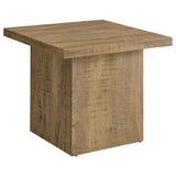 Devar Square Engineered Wood End Table, Mango Brown