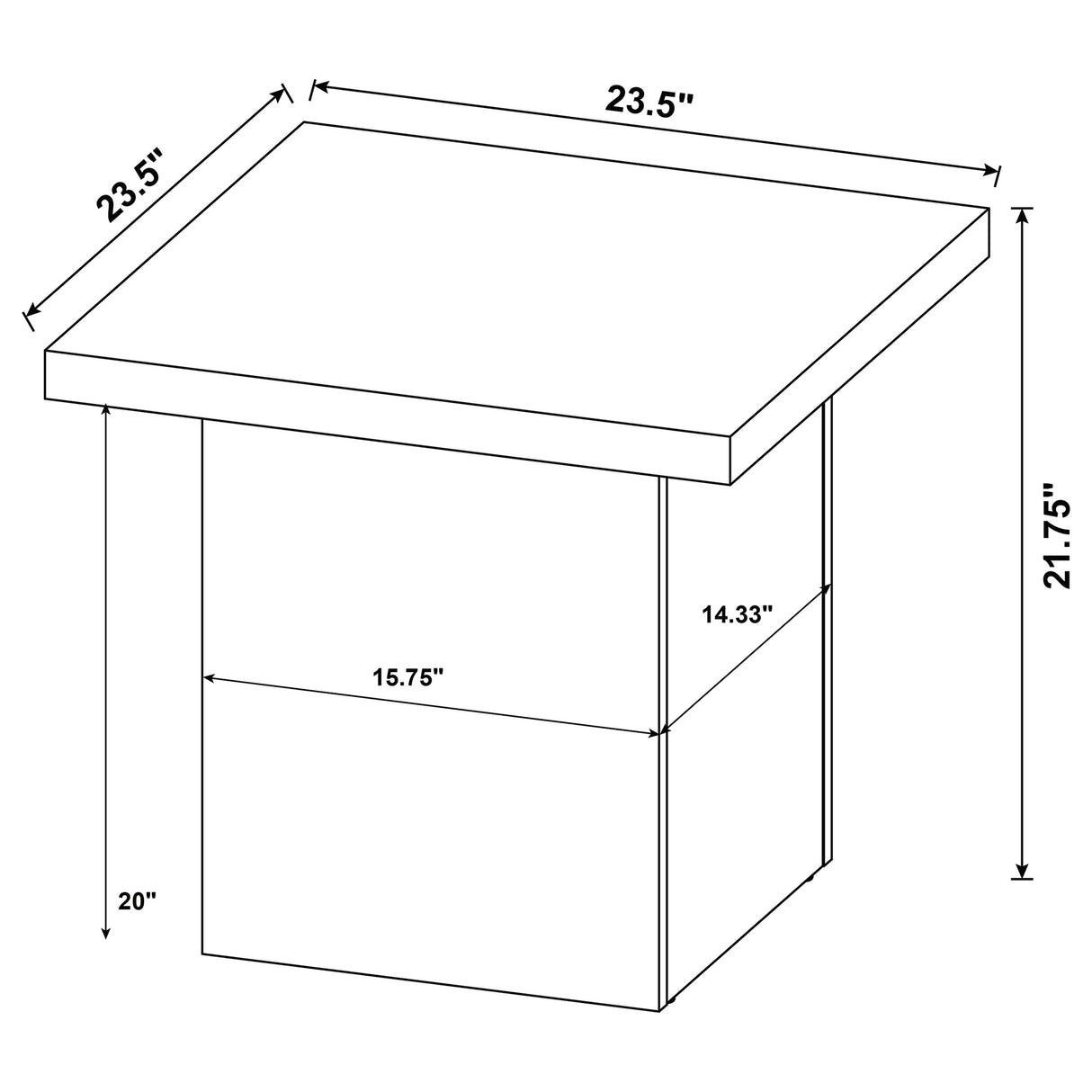 Devar Square Engineered Wood End Table, Mango Brown