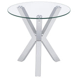 Kenzie 2-Piece Round Coffee and End Table Set Chrome