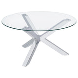 Kenzie 2-Piece Round Coffee and End Table Set Chrome