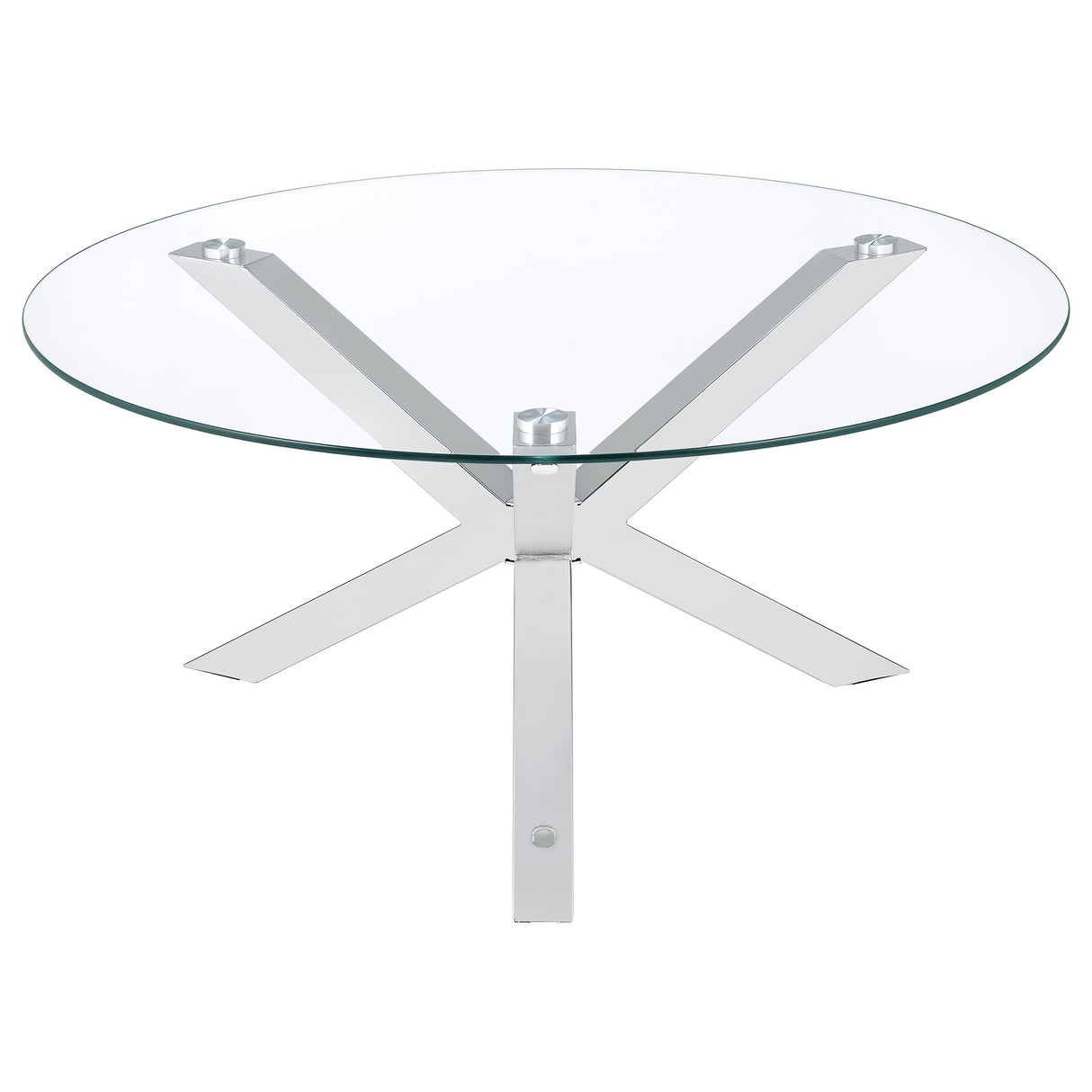Kenzie 2-Piece Round Coffee and End Table Set Chrome