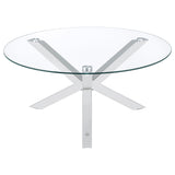 Kenzie 2-Piece Round Coffee and End Table Set Chrome