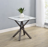 Carvell Square Sintered Stone End Table, Mirage White