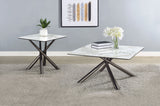 Carvell 2-Piece Square Coffee and End Table Set, Mirage White