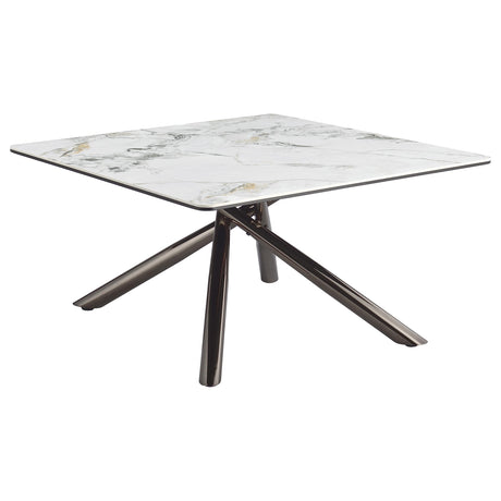 Carvell Square Sintered Stone Coffee Table Mirage White