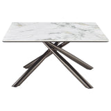 Carvell Square Sintered Stone Coffee Table Mirage White