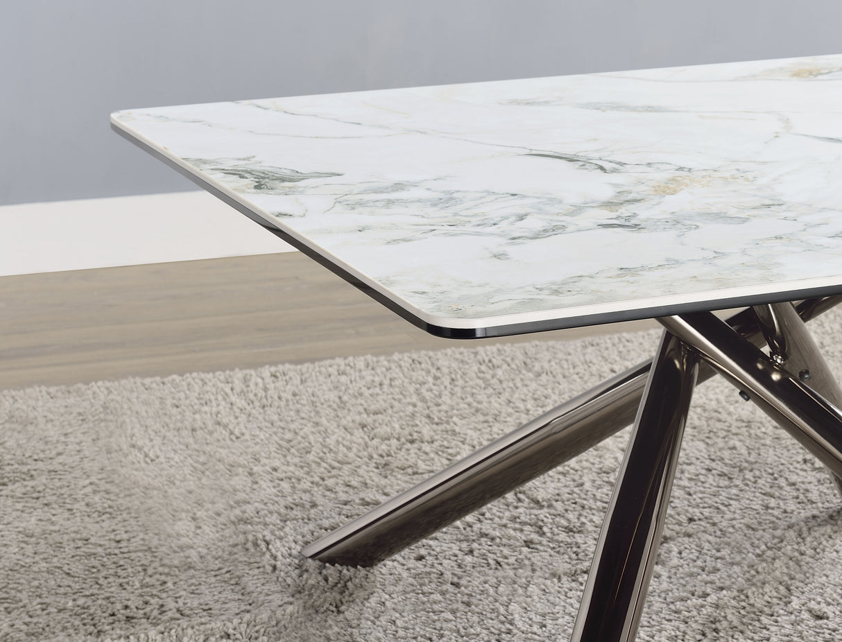 Carvell Square Sintered Stone Coffee Table Mirage White