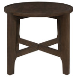 Cota 2-Piece Solid Wood Coffee and End Table Set Dark Brown