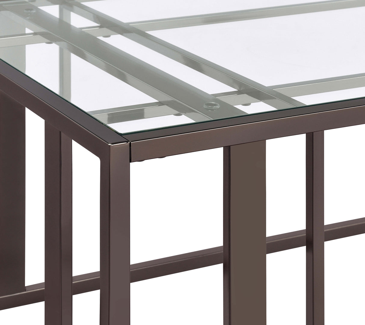 Adri Rectangular Glass Top Side Table Black Nickel