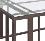 Adri Rectangular Glass Top Side Table Black Nickel