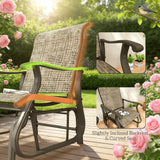 Outdoor Glider Swing Chair With Smooth Motion - Brown / Brown Mix