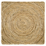 Artina Woven Rattan Round Side Table, Natural Brown