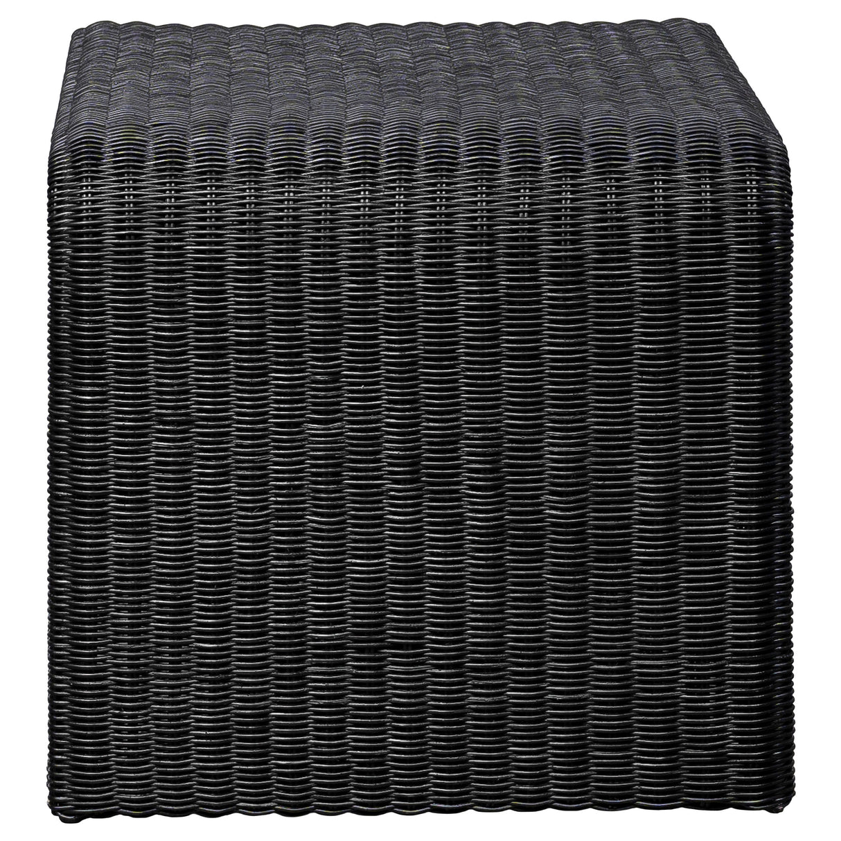 Cahya 2-Piece Rattan Coffee and End Table Set, Black