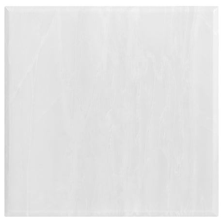 Kerwin Square Stone Top End Table White and Chrome