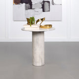 Astoria Round White Marble Side Table