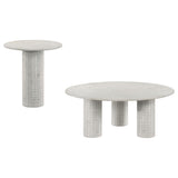 Astoria 2-Piece Marble Coffee and End Table Set, White