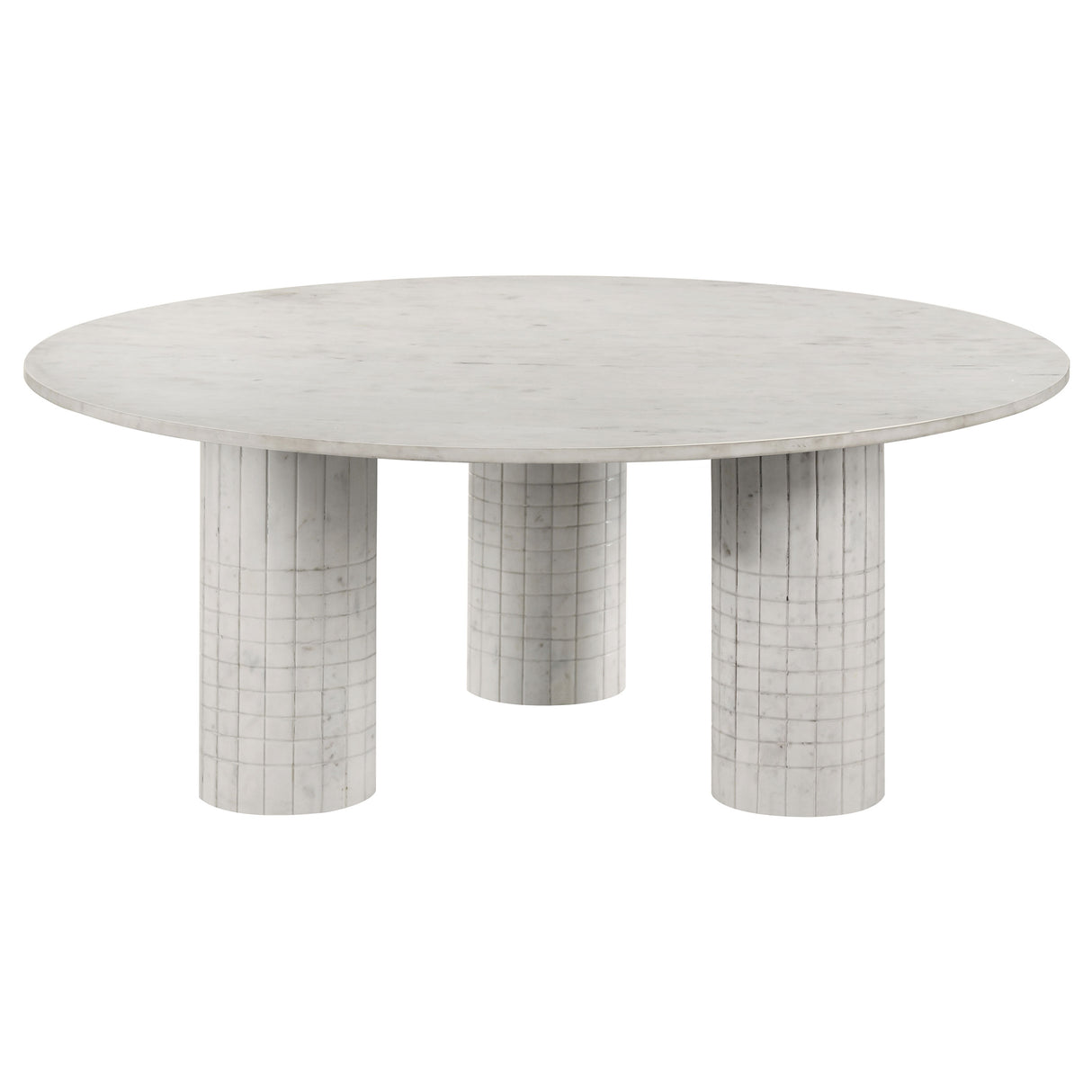 Astoria 2-Piece Marble Coffee and End Table Set, White