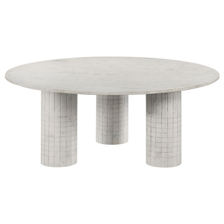 Astoria 2-Piece Marble Coffee and End Table Set, White