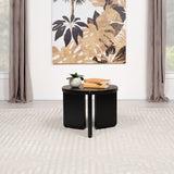 Cordova Round Solid Wood End Table, Black