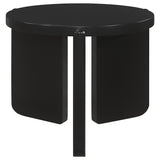Cordova Round Solid Wood End Table, Black