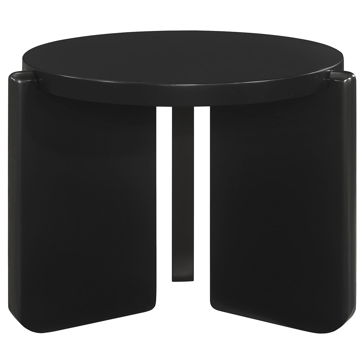 Cordova Round Solid Wood End Table, Black