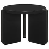 Cordova Round Solid Wood End Table, Black