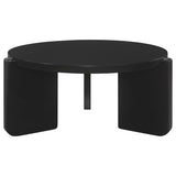 Cordova Round Solid Wood Coffee Table in Black
