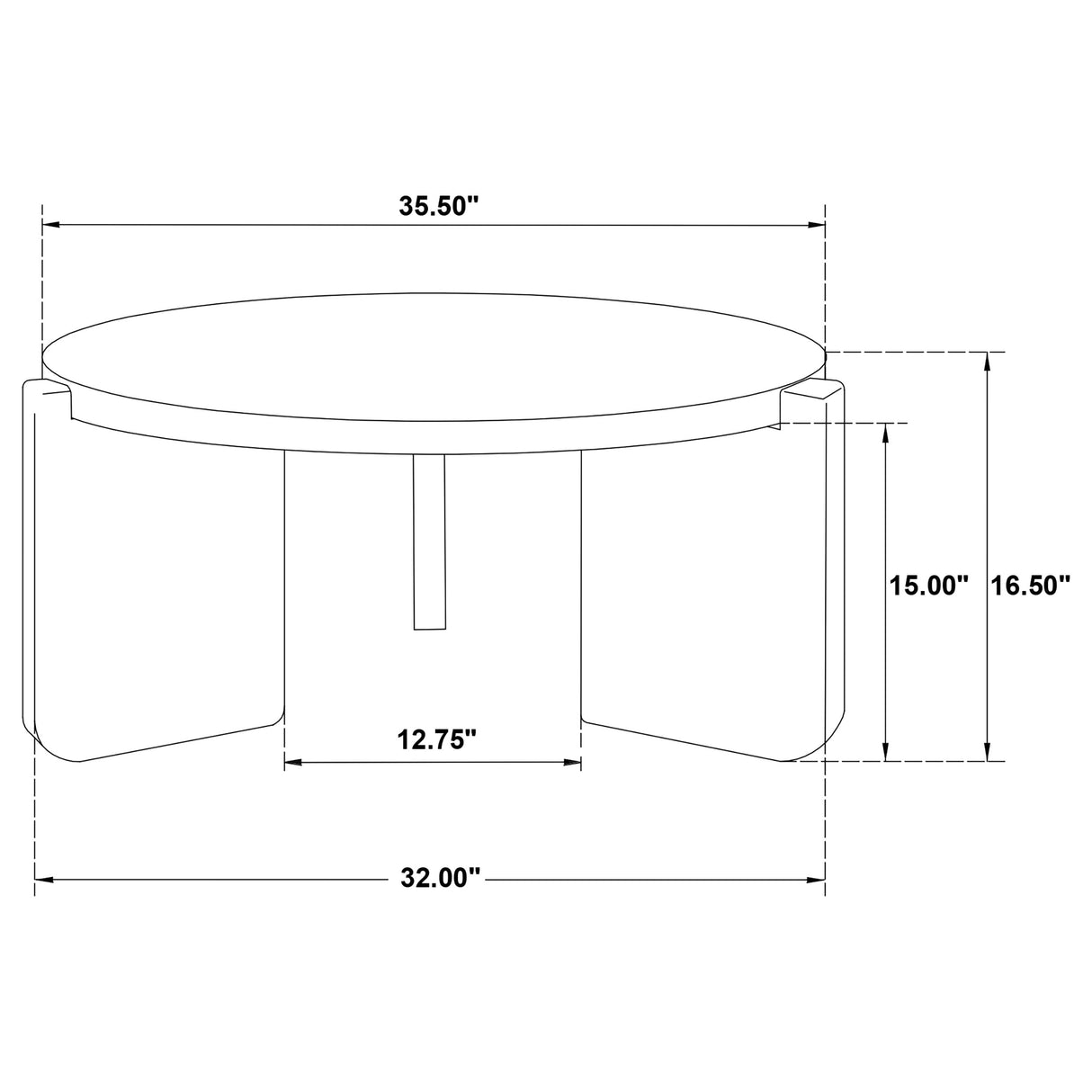 Cordova Round Solid Wood Coffee Table in Black