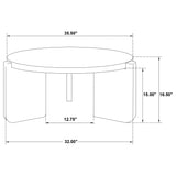 Cordova Round Solid Wood Coffee Table in Black