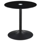 Ganso Round Metal End Table with Tempered Glass Top