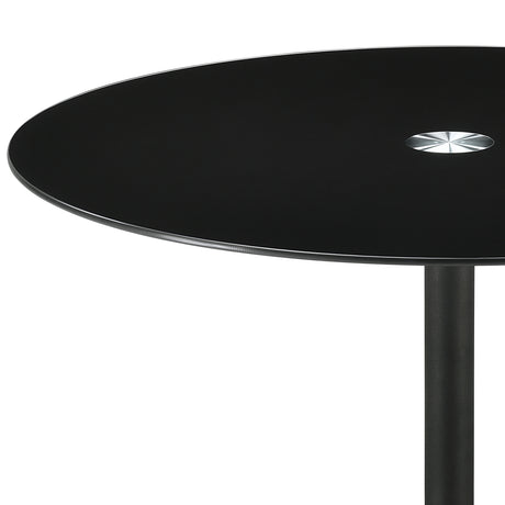 Ganso Round Metal End Table with Tempered Glass Top
