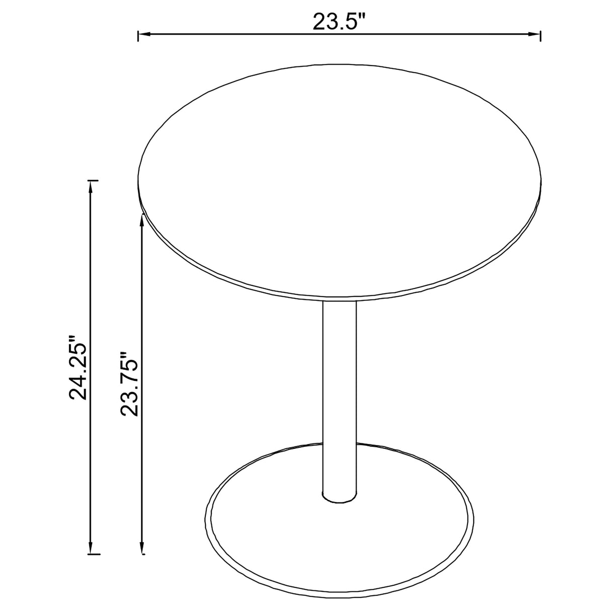 Ganso Round Metal End Table with Tempered Glass Top