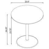 Ganso Round Metal End Table with Tempered Glass Top